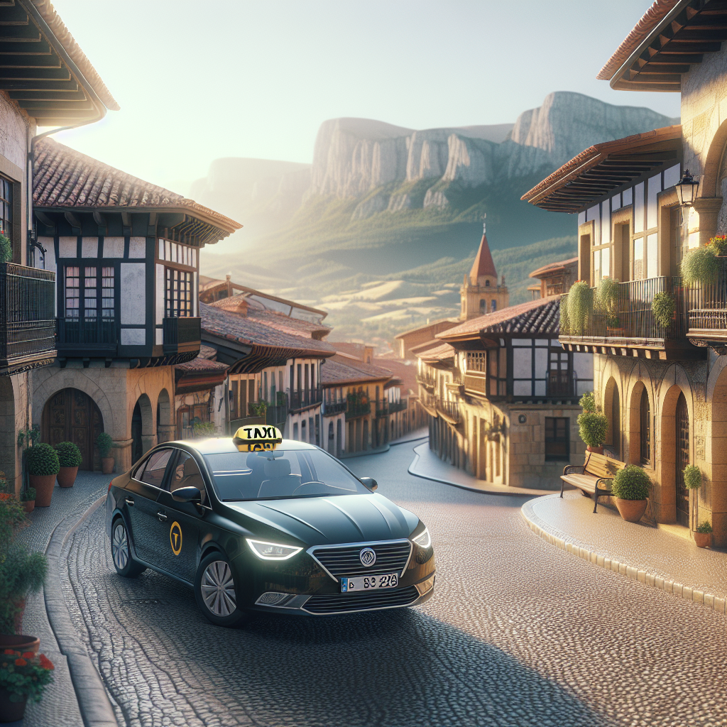 Realistic stock image of a taxi in Potes
